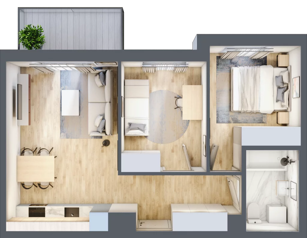 3 pokoje, mieszkanie 50,49 m², piętro 3, oferta nr C/37, Metro Zachód 8 bud. A, C, Warszawa, Bemowo, Chrzanów, ul. Szeligowska