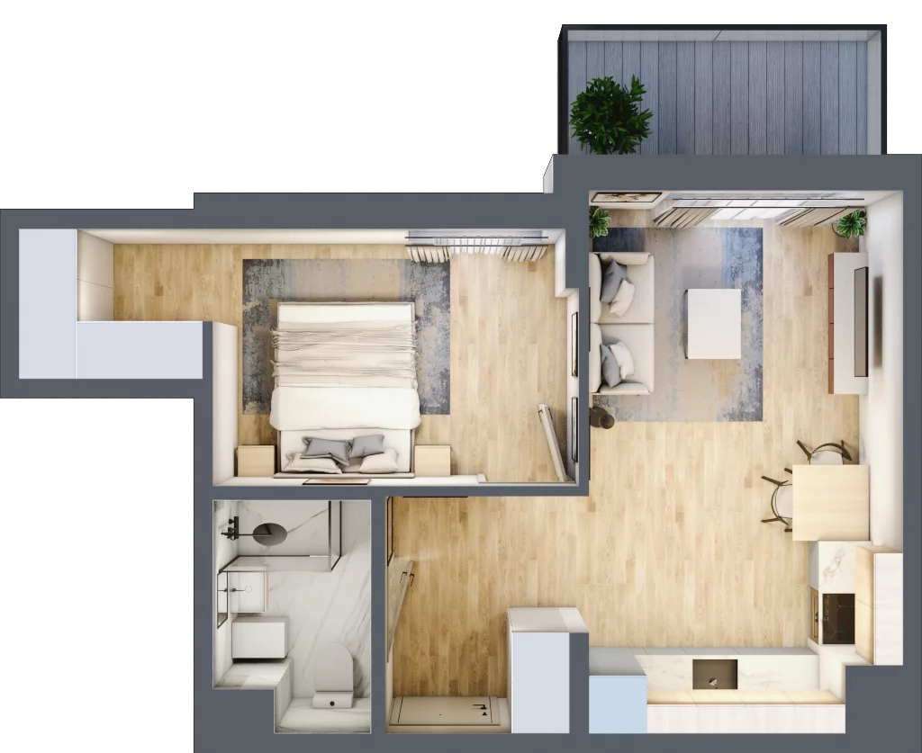 2 pokoje, mieszkanie 40,05 m², piętro 3, oferta nr C/31, Metro Zachód 8 bud. A, C, Warszawa, Bemowo, Chrzanów, ul. Szeligowska