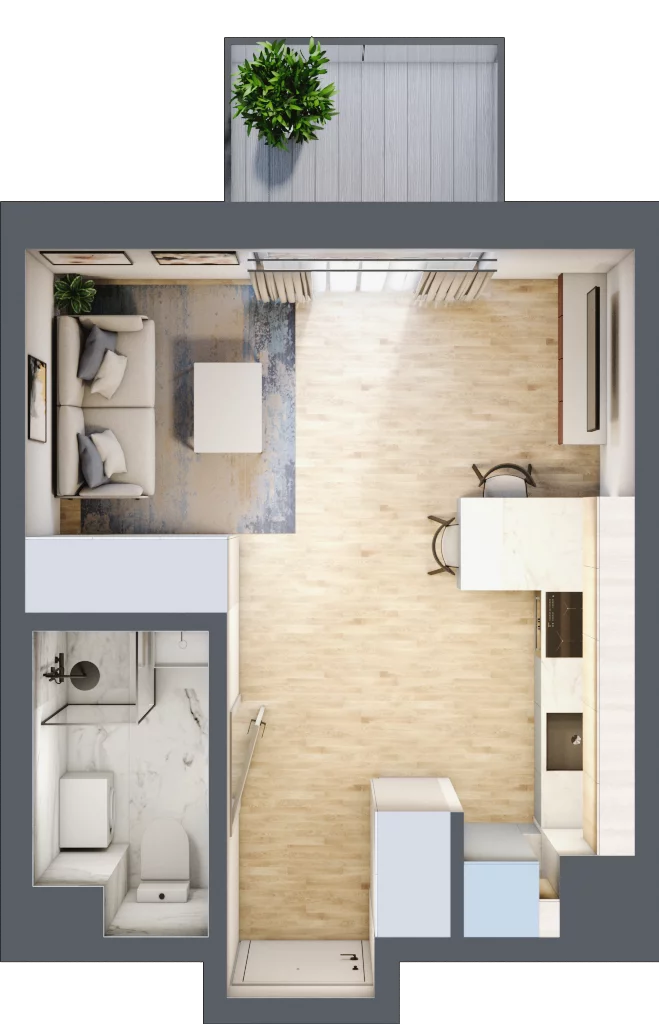1 pokój, mieszkanie 25,91 m², piętro 3, oferta nr C/35, Metro Zachód 8 bud. A, C, Warszawa, Bemowo, Chrzanów, ul. Szeligowska