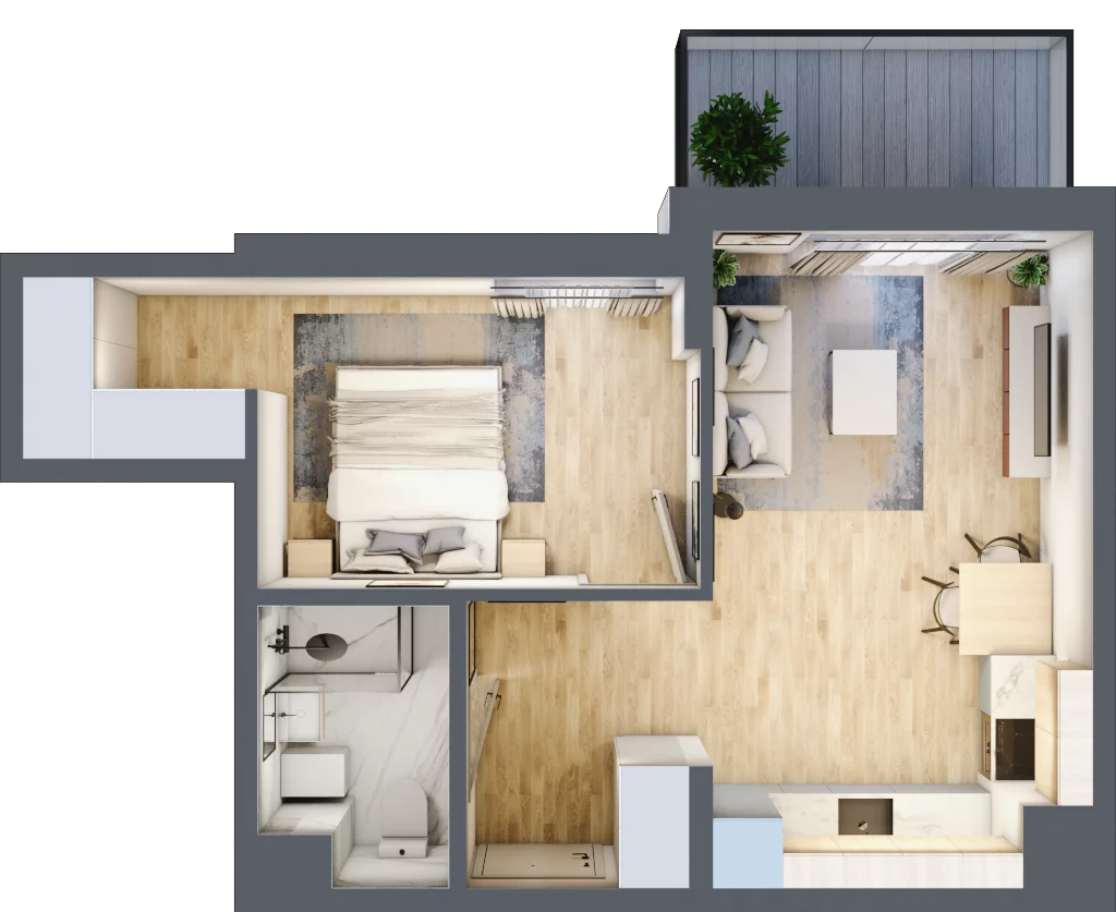 2 pokoje, mieszkanie 40,05 m², piętro 2, oferta nr C/21, Metro Zachód 8 bud. A, C, Warszawa, Bemowo, Chrzanów, ul. Szeligowska