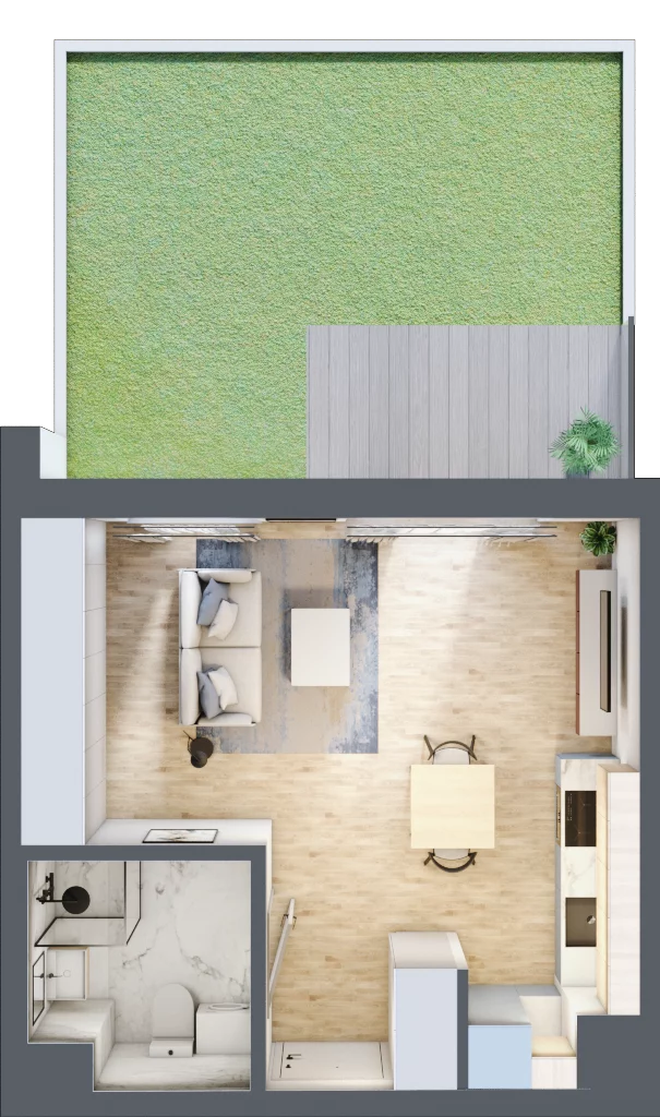 1 pokój, mieszkanie 30,43 m², parter, oferta nr C/6, Metro Zachód 8 bud. A, C, Warszawa, Bemowo, Chrzanów, ul. Szeligowska