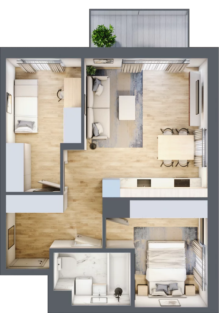 3 pokoje, mieszkanie 53,24 m², piętro 1, oferta nr C/59, Metro Zachód 8 bud. A, C, Warszawa, Bemowo, Chrzanów, ul. Szeligowska