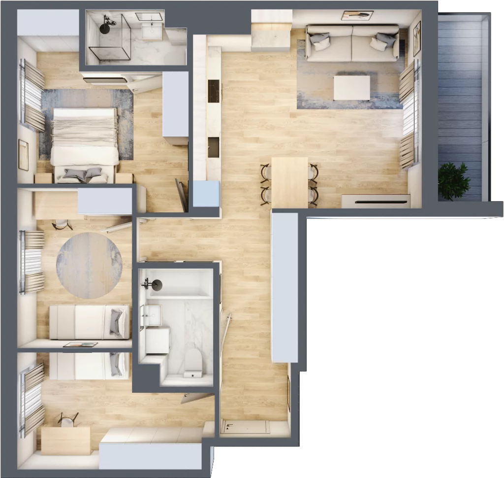4 pokoje, mieszkanie 75,38 m², piętro 1, oferta nr C/9, Metro Zachód 8 bud. A, C, Warszawa, Bemowo, Chrzanów, ul. Szeligowska