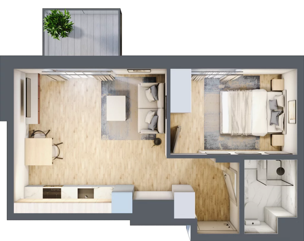 2 pokoje, mieszkanie 34,05 m², piętro 3, oferta nr C/30, Metro Zachód 8 bud. A, C, Warszawa, Bemowo, Chrzanów, ul. Szeligowska