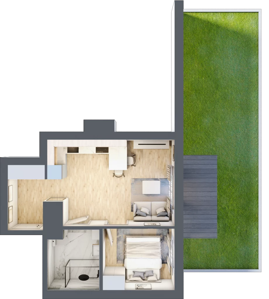 2 pokoje, mieszkanie 34,82 m², parter, oferta nr C/49, Metro Zachód 8 bud. A, C, Warszawa, Bemowo, Chrzanów, ul. Szeligowska