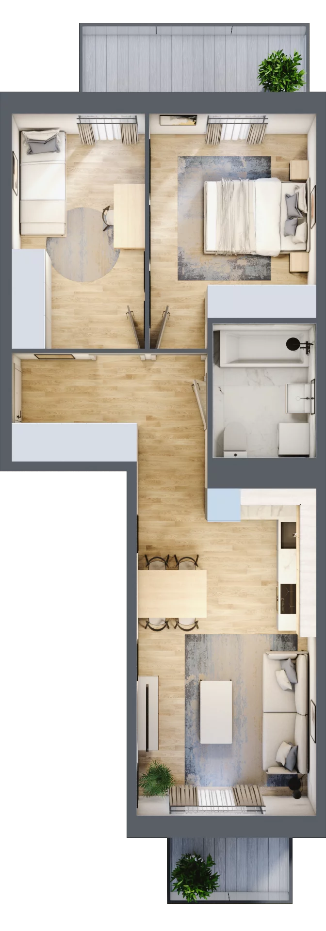 3 pokoje, apartament 54,69 m², piętro 1, oferta nr F/33, Apartamenty Park Matecznego bud. F i G, Kraków, Podgórze, Mateczny, ul. Rydlówka / Nowoorawska