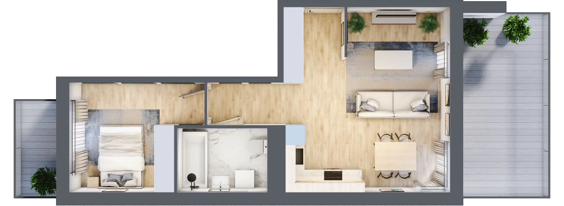 2 pokoje, apartament 48,06 m², piętro 2, oferta nr F/65, Apartamenty Park Matecznego bud. F i G, Kraków, Podgórze, Mateczny, ul. Rydlówka / Nowoorawska