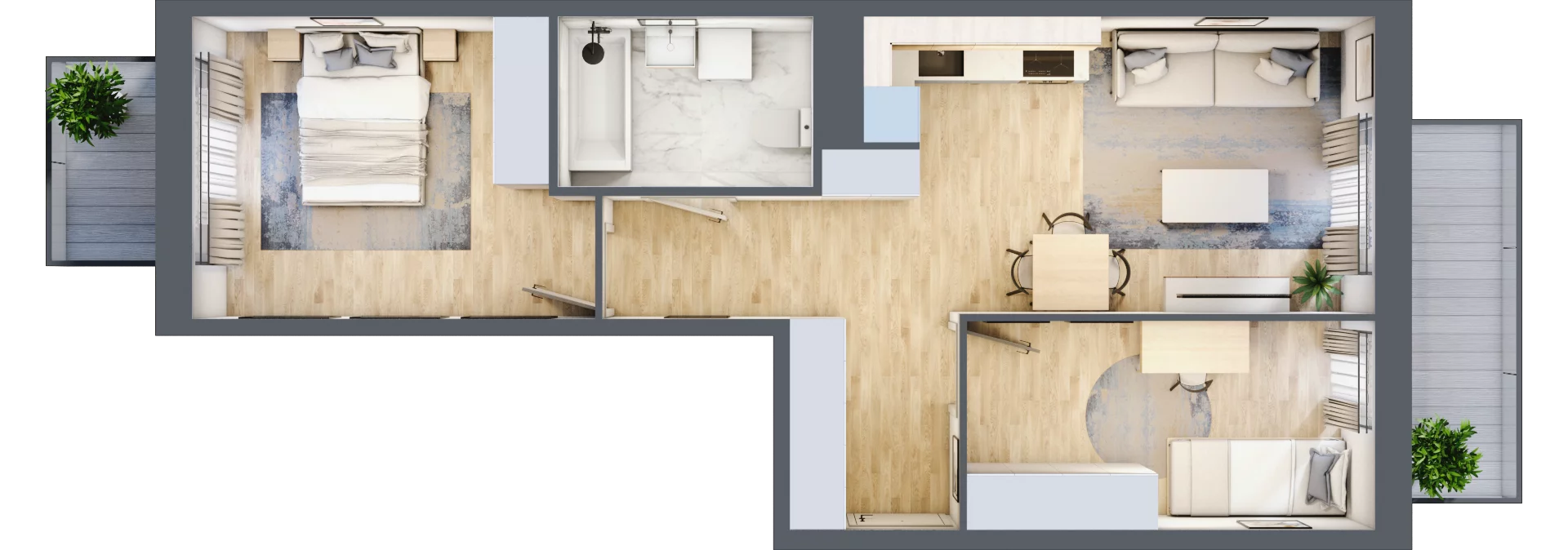 3 pokoje, apartament 54,87 m², piętro 1, oferta nr F/7, Apartamenty Park Matecznego bud. F i G, Kraków, Podgórze, Mateczny, ul. Rydlówka / Nowoorawska