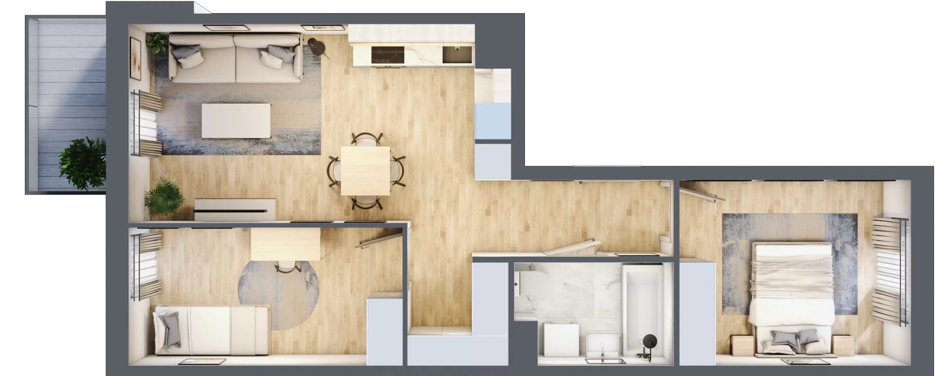 3 pokoje, apartament 53,33 m², piętro 1, oferta nr F/50, Apartamenty Park Matecznego bud. F i G, Kraków, Podgórze, Mateczny, ul. Rydlówka / Nowoorawska