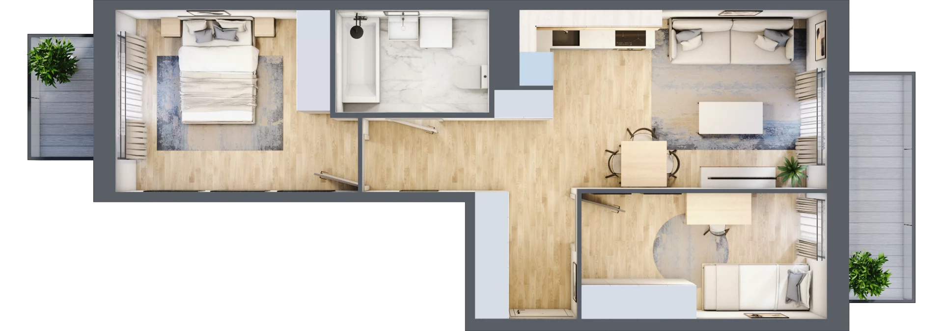 3 pokoje, mieszkanie 54,87 m², piętro 2, oferta nr F/11, Apartamenty Park Matecznego bud. F i G, Kraków, Podgórze, Mateczny, ul. Rydlówka / Nowoorawska