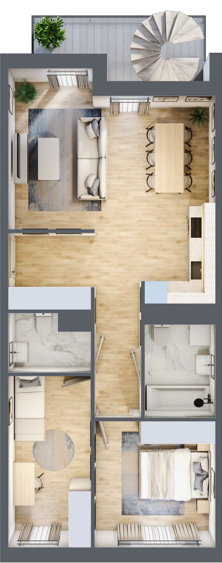 3 pokoje, apartament 65,80 m², piętro 4, oferta nr G/45, Apartamenty Park Matecznego bud. F i G, Kraków, Podgórze, Mateczny, ul. Rydlówka / Nowoorawska