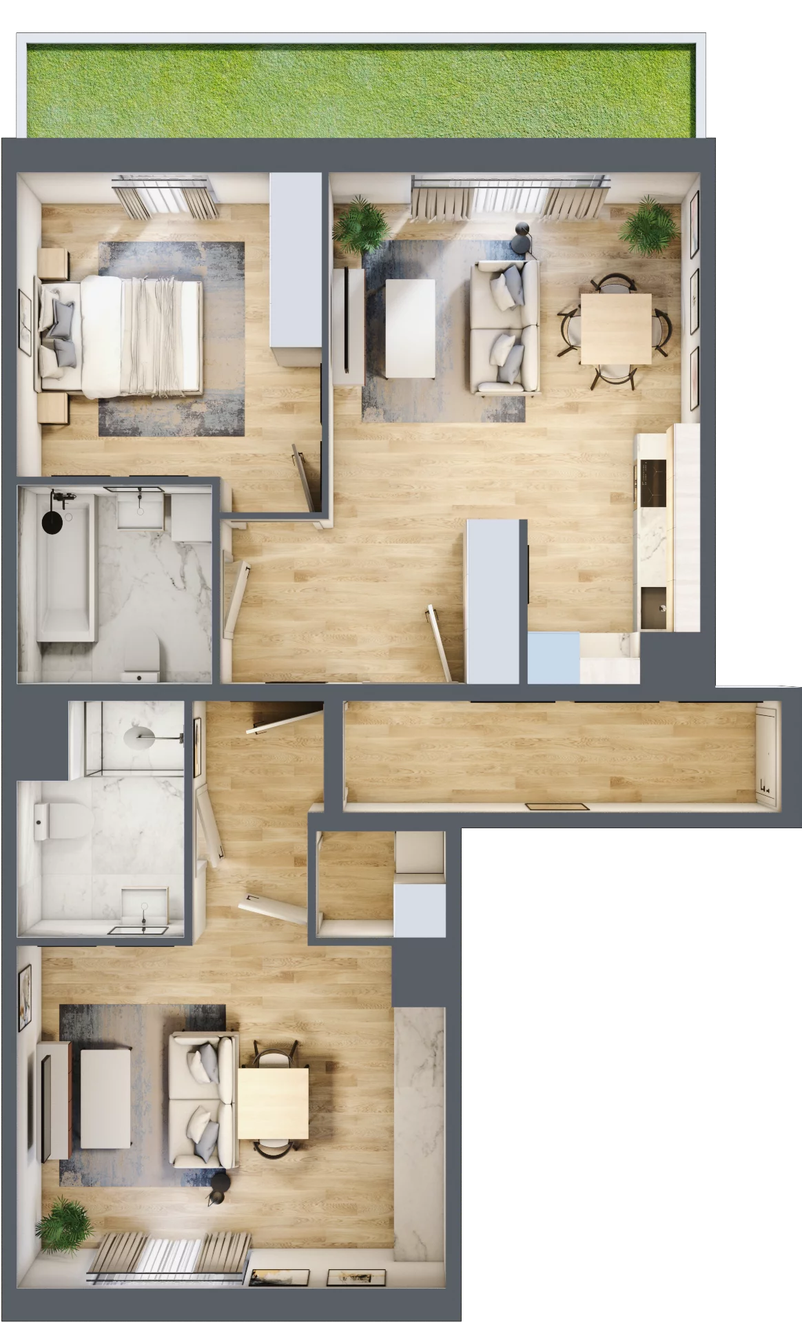3 pokoje, mieszkanie 79,77 m², parter, oferta nr G/16, Apartamenty Park Matecznego bud. F i G, Kraków, Podgórze, Mateczny, ul. Rydlówka / Nowoorawska