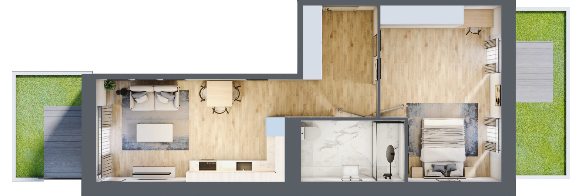 2 pokoje, apartament 53,59 m², parter, oferta nr G/1, Apartamenty Park Matecznego bud. F i G, Kraków, Podgórze, Mateczny, ul. Rydlówka / Nowoorawska