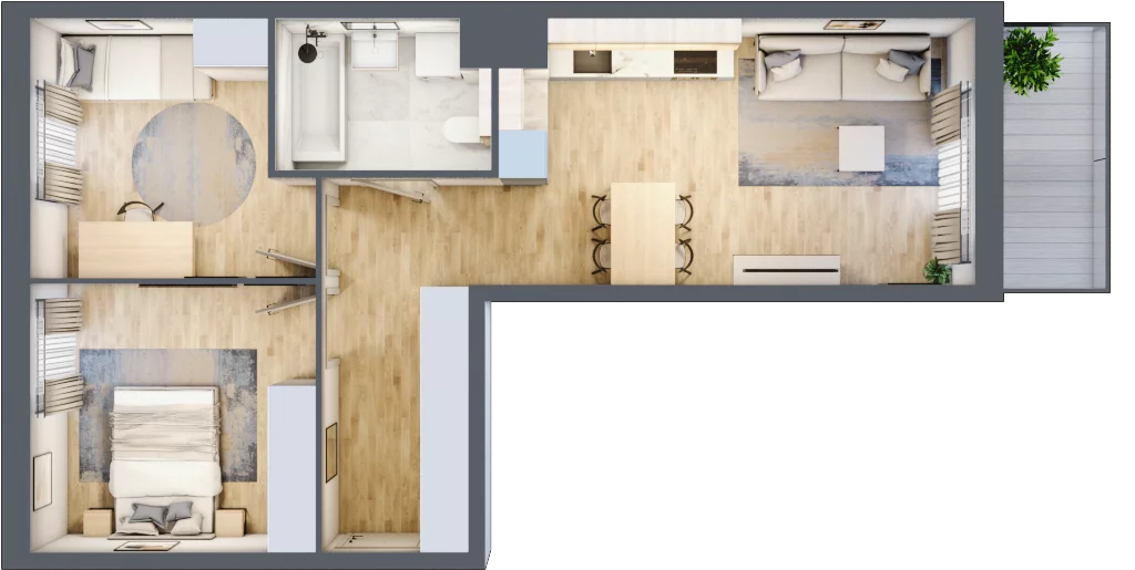 3 pokoje, mieszkanie 57,50 m², piętro 1, oferta nr A/163, Osiedle Wilno 7.3.2, Warszawa, Targówek, Elsnerów, ul. Montwiłłowska