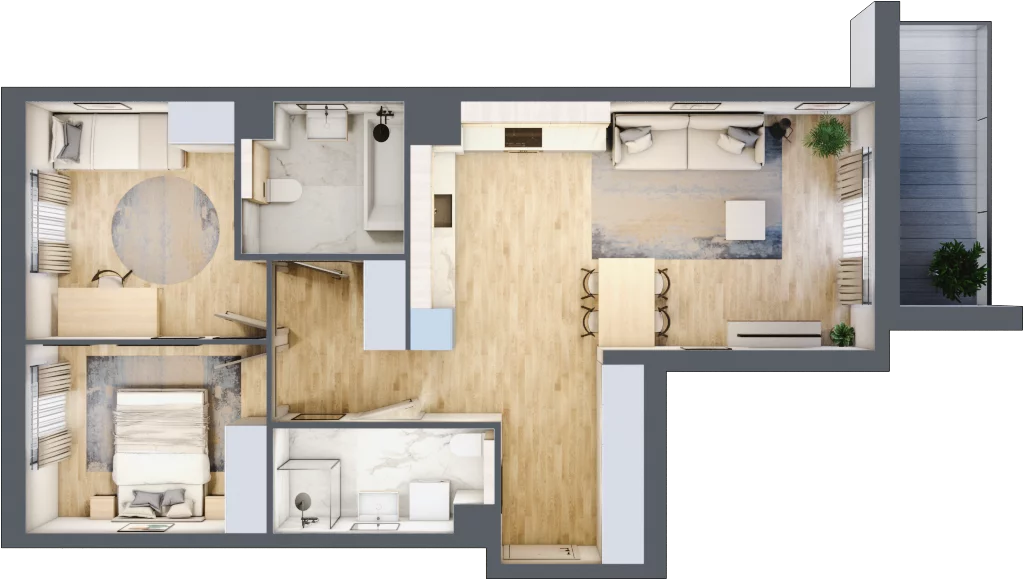 3 pokoje, mieszkanie 65,50 m², piętro 1, oferta nr A/10, Osiedle Wilno 7.3.2, Warszawa, Targówek, Elsnerów, ul. Montwiłłowska