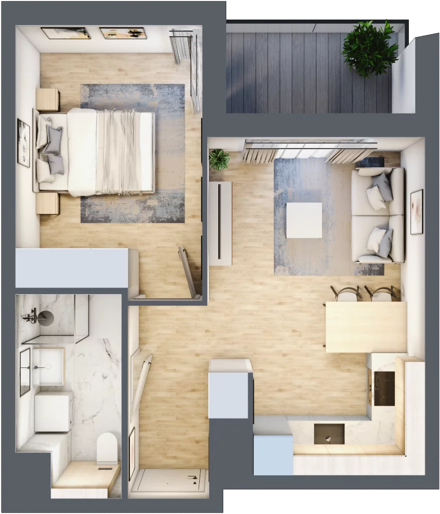 2 pokoje, mieszkanie 36,16 m², piętro 2, oferta nr A/11, Osiedle Wilno 7.3.2, Warszawa, Targówek, Elsnerów, ul. Montwiłłowska