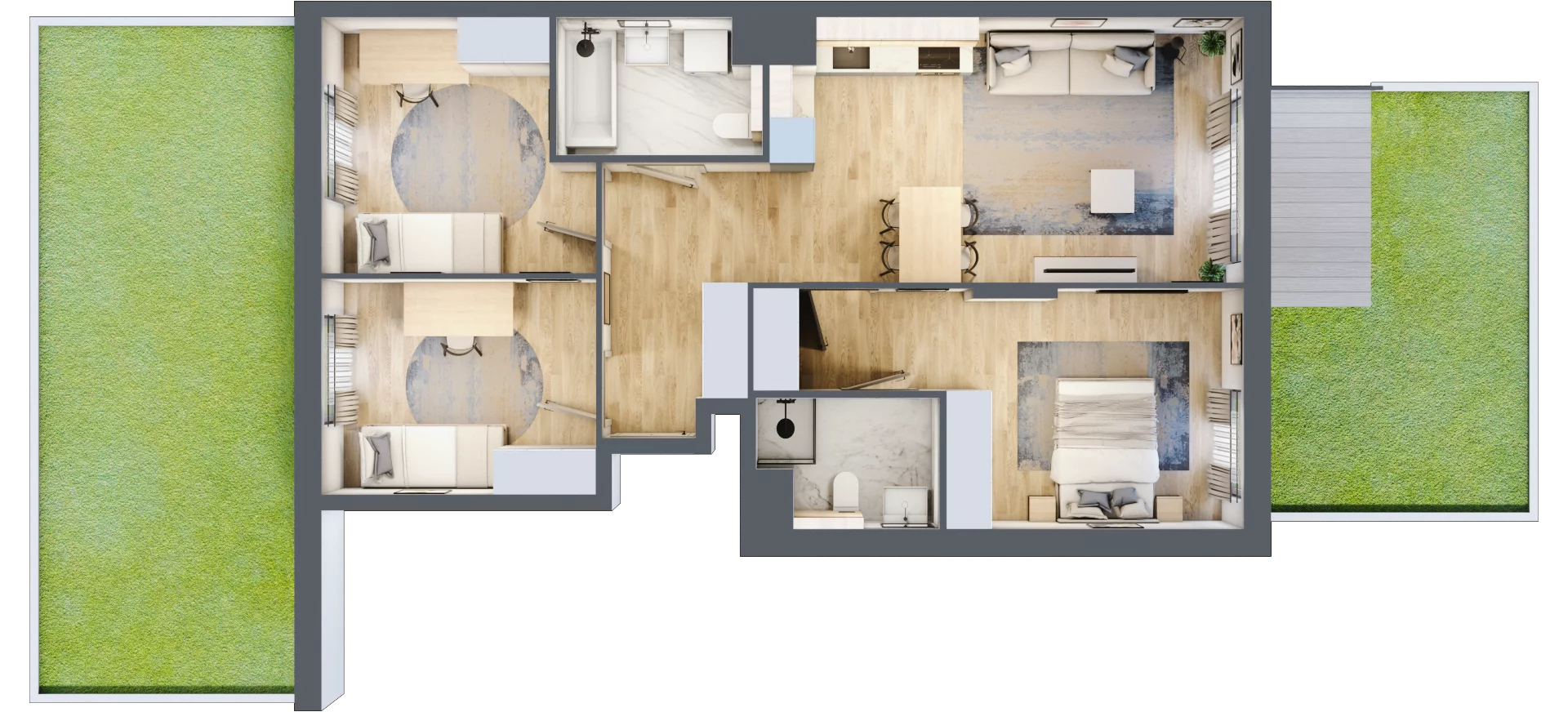 4 pokoje, mieszkanie 75,07 m², parter, oferta nr A/42, Osiedle Wilno 7.3.2, Warszawa, Targówek, Elsnerów, ul. Montwiłłowska