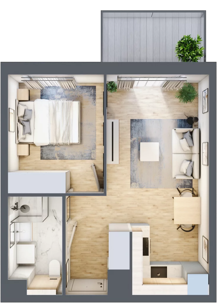 2 pokoje, mieszkanie 35,15 m², piętro 1, oferta nr A/167, Osiedle Wilno 7.3.2, Warszawa, Targówek, Elsnerów, ul. Montwiłłowska