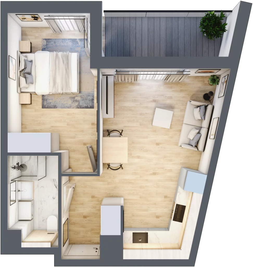 2 pokoje, mieszkanie 37,99 m², piętro 3, oferta nr A/87, Osiedle Wilno 7.3.2, Warszawa, Targówek, Elsnerów, ul. Montwiłłowska