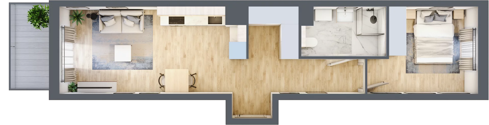 2 pokoje, mieszkanie 44,54 m², piętro 1, oferta nr A/71, Osiedle Wilno 7.3.2, Warszawa, Targówek, Elsnerów, ul. Montwiłłowska