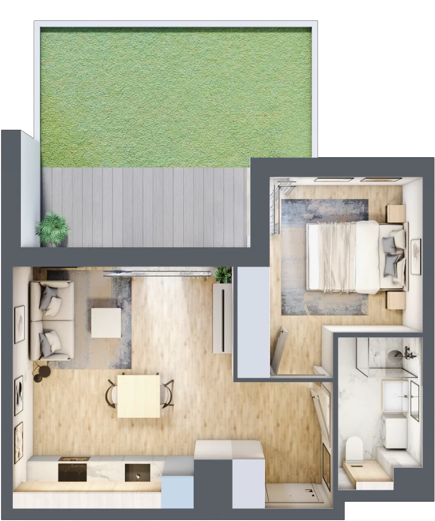 2 pokoje, mieszkanie 36,94 m², parter, oferta nr A/64, Osiedle Wilno 7.3.2, Warszawa, Targówek, Elsnerów, ul. Montwiłłowska