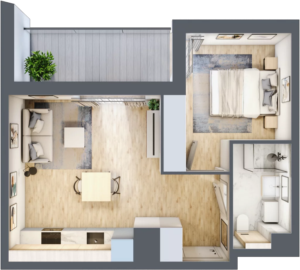 2 pokoje, mieszkanie 36,94 m², piętro 1, oferta nr A/73, Osiedle Wilno 7.3.2, Warszawa, Targówek, Elsnerów, ul. Montwiłłowska