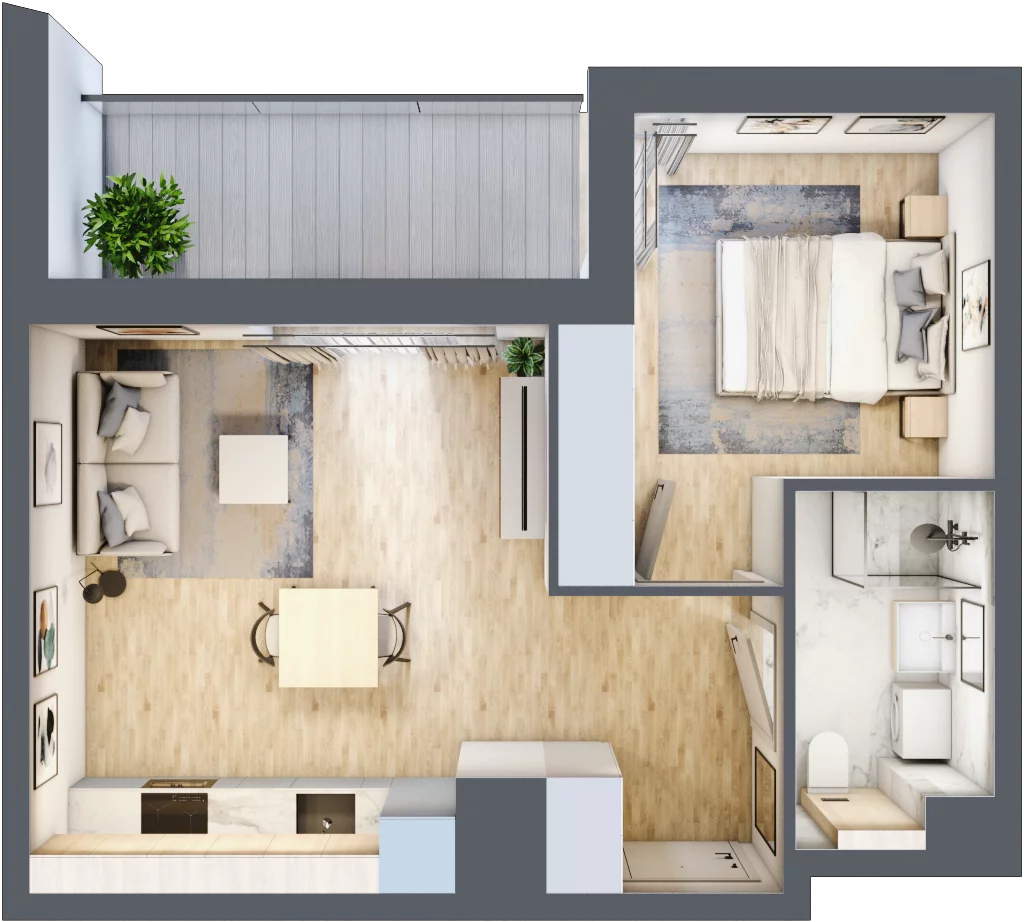 2 pokoje, mieszkanie 36,94 m², piętro 2, oferta nr A/82, Osiedle Wilno 7.3.2, Warszawa, Targówek, Elsnerów, ul. Montwiłłowska
