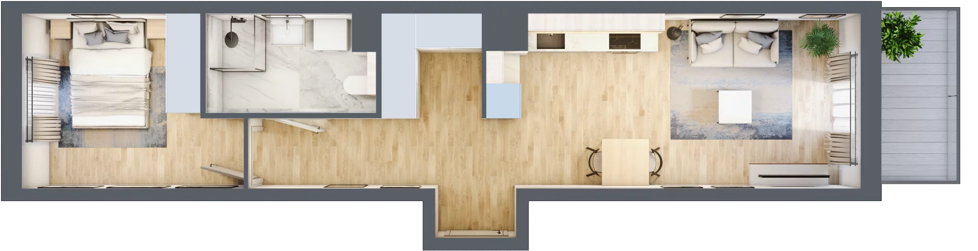 2 pokoje, mieszkanie 44,52 m², piętro 2, oferta nr A/117, Osiedle Wilno 7.3.2, Warszawa, Targówek, Elsnerów, ul. Montwiłłowska