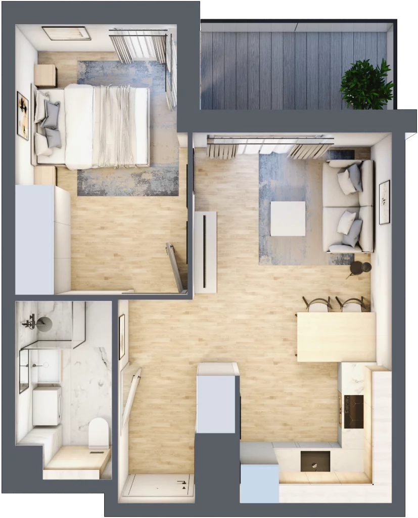2 pokoje, mieszkanie 36,25 m², piętro 3, oferta nr A/88, Osiedle Wilno 7.3.2, Warszawa, Targówek, Elsnerów, ul. Montwiłłowska