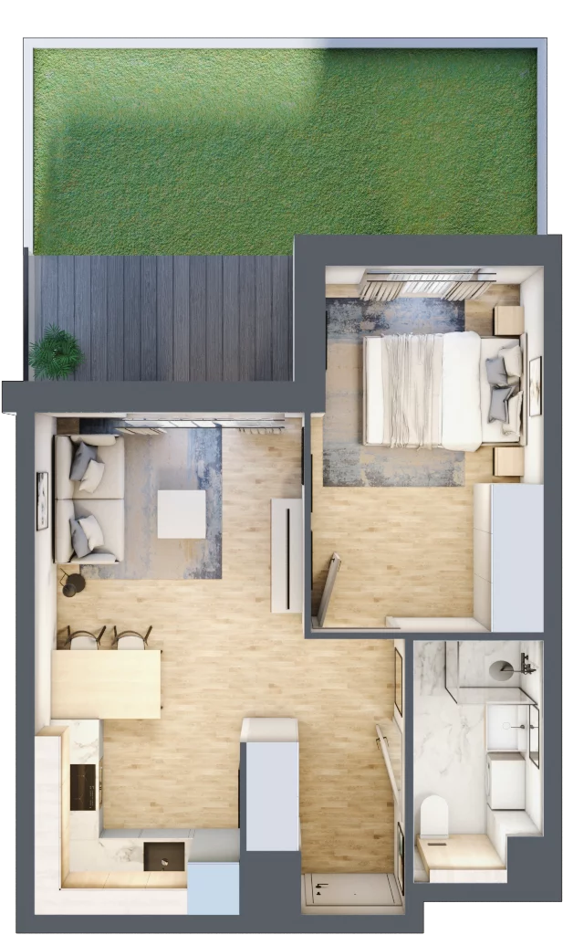 2 pokoje, mieszkanie 36,46 m², parter, oferta nr A/94, Osiedle Wilno 7.3.2, Warszawa, Targówek, Elsnerów, ul. Montwiłłowska