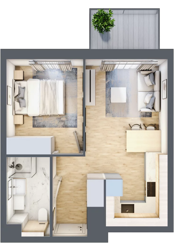 2 pokoje, mieszkanie 34,17 m², piętro 3, oferta nr A/186, Osiedle Wilno 7.3.2, Warszawa, Targówek, Elsnerów, ul. Montwiłłowska