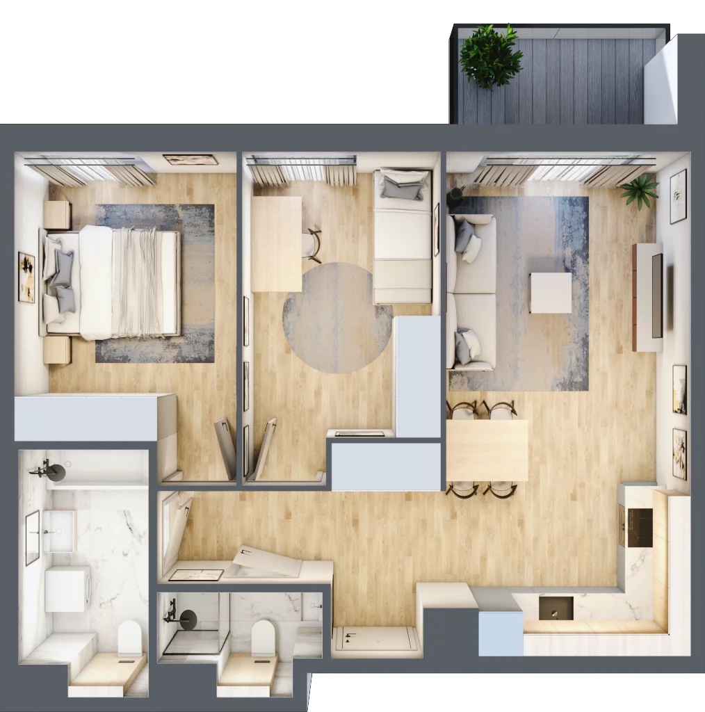 3 pokoje, mieszkanie 59,72 m², piętro 2, oferta nr A/10, Osiedle Urbino 5, Warszawa, Włochy, Raków, ul. Równoległa