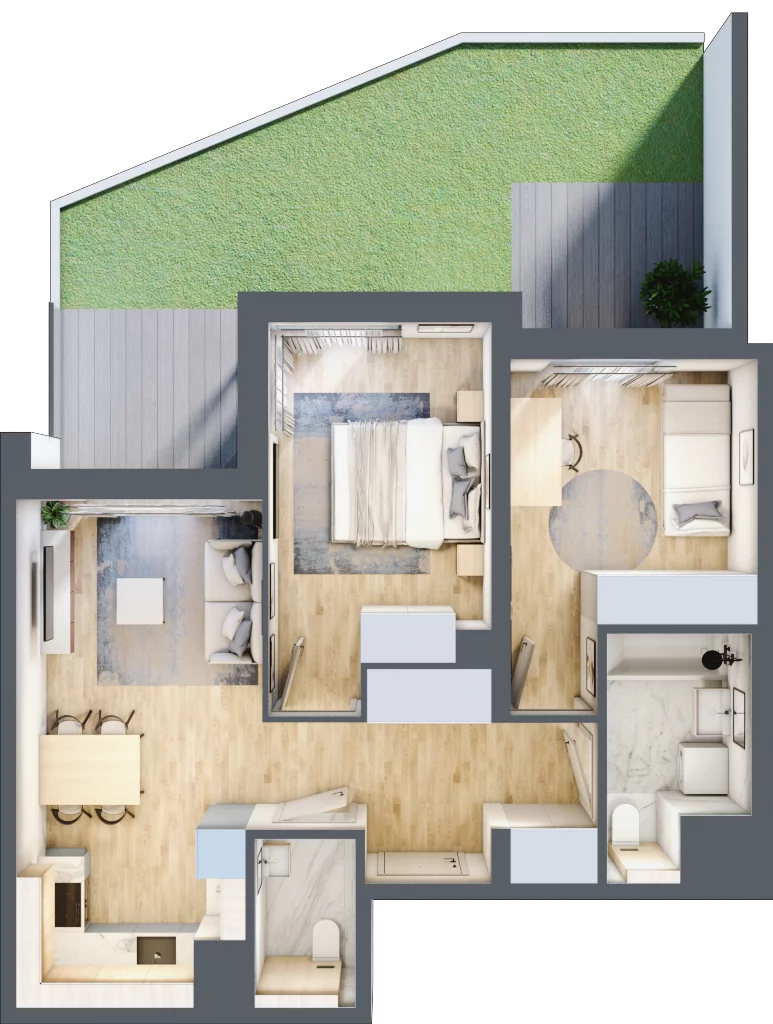 3 pokoje, mieszkanie 53,88 m², parter, oferta nr A/35, Osiedle Urbino 5, Warszawa, Włochy, Raków, ul. Równoległa