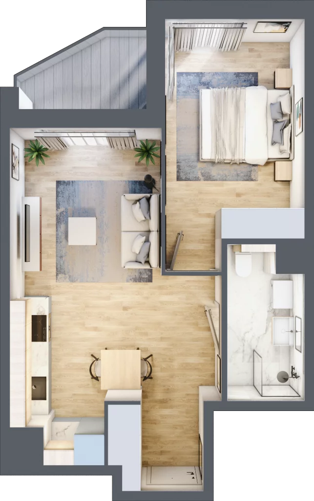 2 pokoje, mieszkanie 40,35 m², piętro 1, oferta nr A/38, Osiedle Urbino 5, Warszawa, Włochy, Raków, ul. Równoległa
