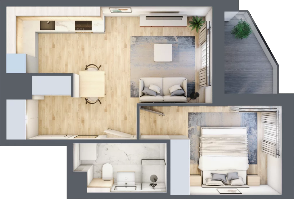 2 pokoje, mieszkanie 36,64 m², piętro 1, oferta nr A/36, Osiedle Urbino 5, Warszawa, Włochy, Raków, ul. Równoległa