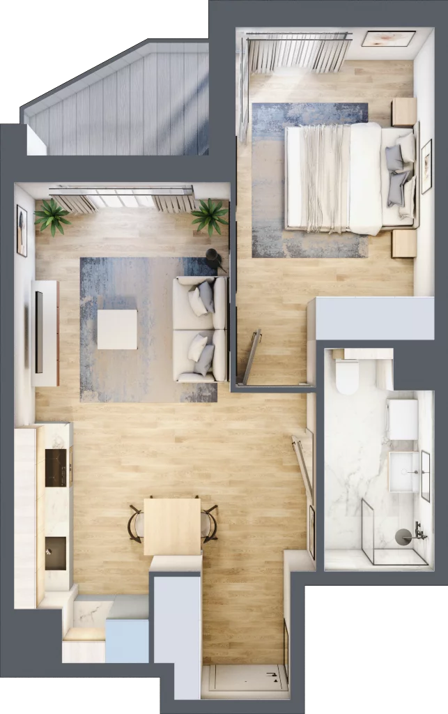 2 pokoje, mieszkanie 40,35 m², piętro 3, oferta nr A/58, Osiedle Urbino 5, Warszawa, Włochy, Raków, ul. Równoległa