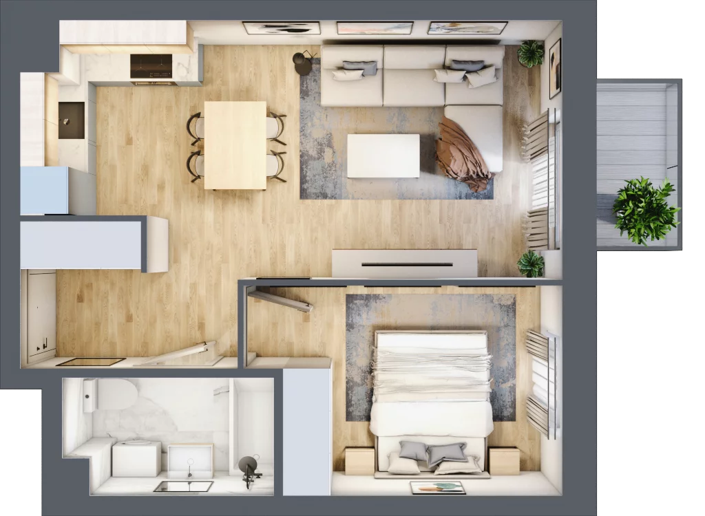 2 pokoje, mieszkanie 39,90 m², piętro 2, oferta nr B2/31, Osiedle Arkadia, Wrocław, Polanowice-Poświętne-Ligota, Poświętne, ul. Ramiszowska 6