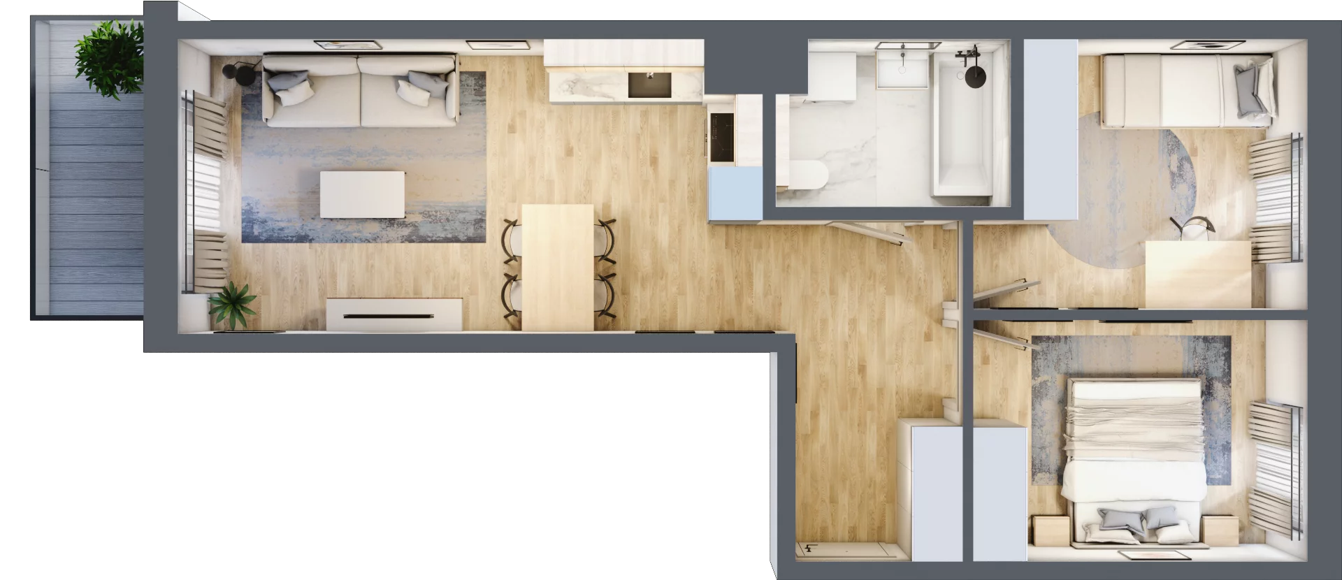 3 pokoje, mieszkanie 53,79 m², piętro 4, oferta nr A/66, Osiedle Myśliborska, Warszawa, Białołęka, Żerań, ul. Myśliborska / Ochorowicza