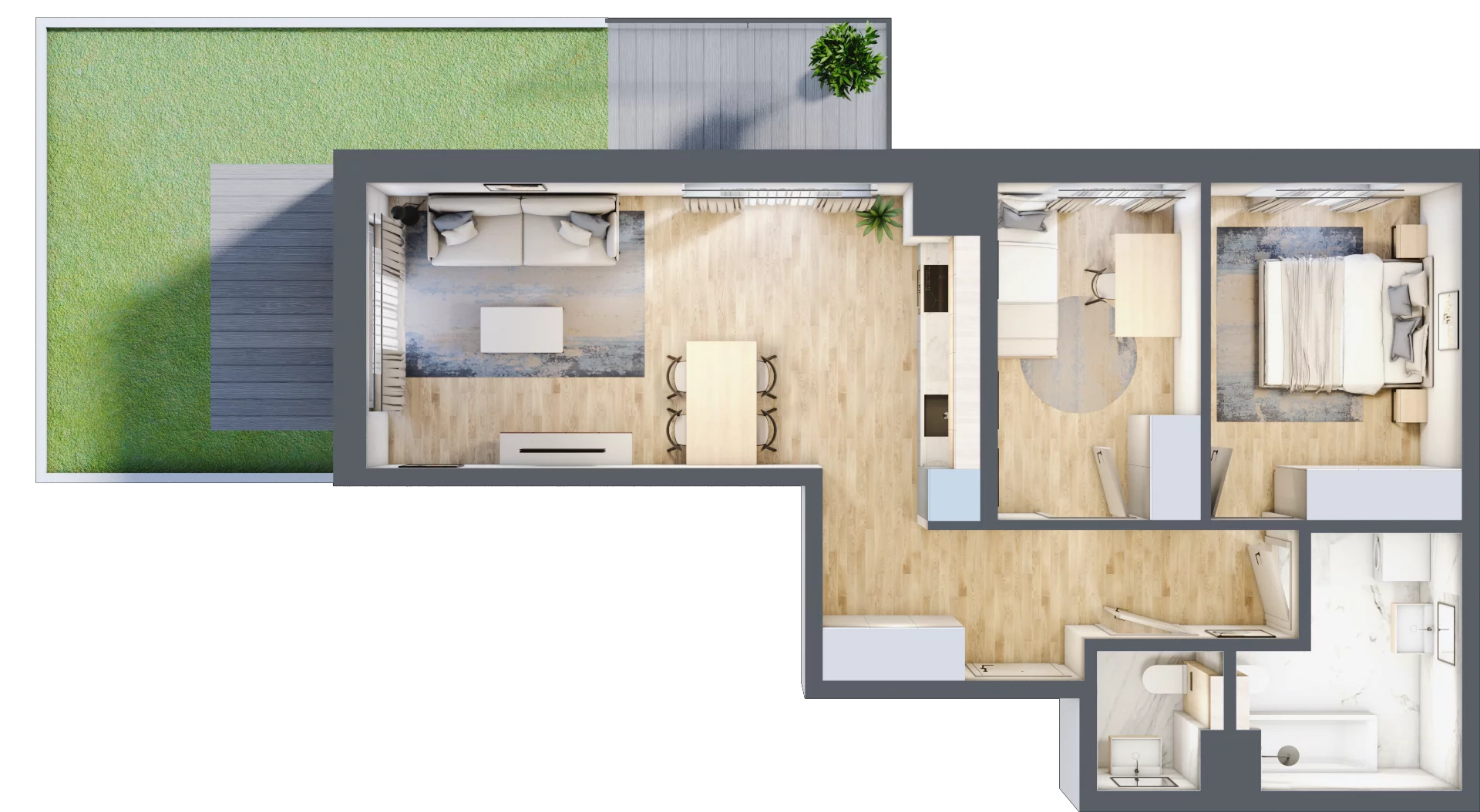 3 pokoje, mieszkanie 61,38 m², parter, oferta nr A/90, Osiedle Myśliborska, Warszawa, Białołęka, Żerań, ul. Myśliborska / Ochorowicza