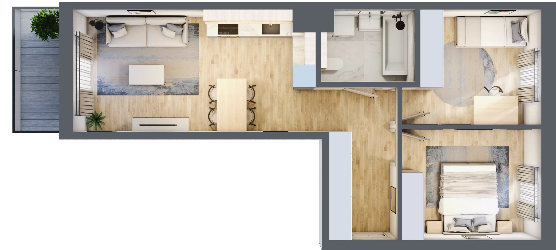 3 pokoje, mieszkanie 55,90 m², piętro 3, oferta nr A/82, Osiedle Myśliborska, Warszawa, Białołęka, Żerań, ul. Myśliborska / Ochorowicza