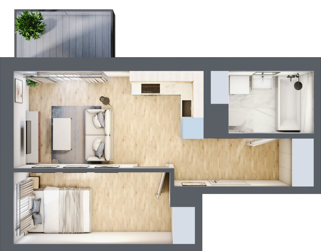 2 pokoje, mieszkanie 34,10 m², piętro 3, oferta nr A/110, Osiedle Myśliborska, Warszawa, Białołęka, Żerań, ul. Myśliborska / Ochorowicza