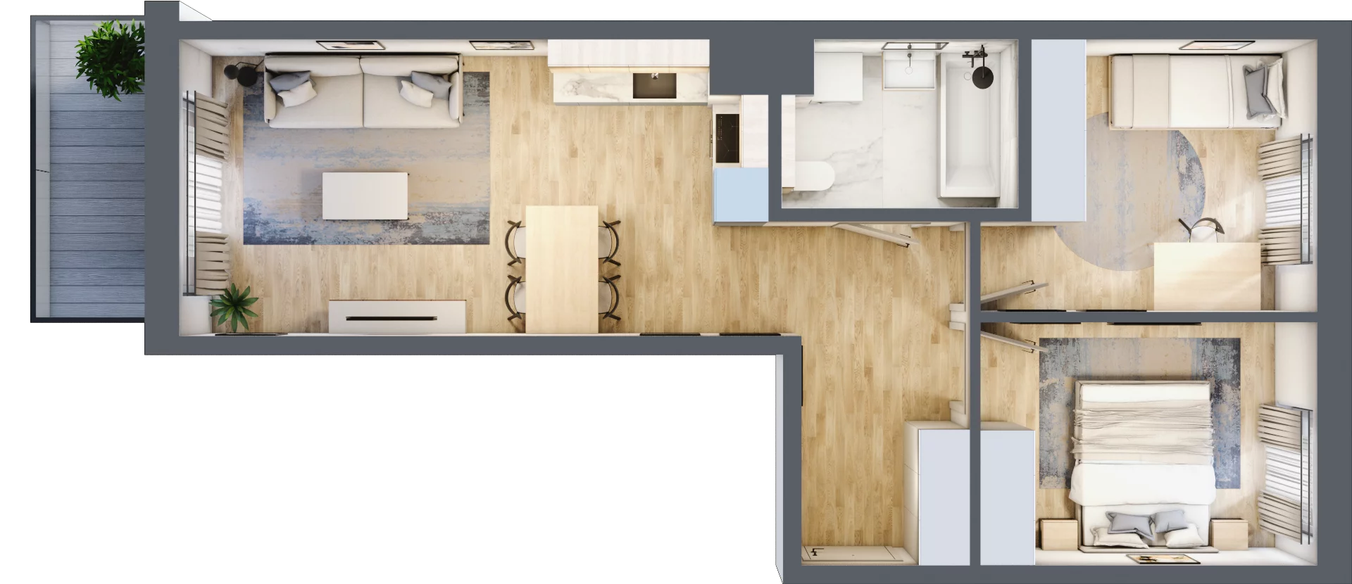 3 pokoje, mieszkanie 53,79 m², piętro 1, oferta nr A/48, Osiedle Myśliborska, Warszawa, Białołęka, Żerań, ul. Myśliborska / Ochorowicza