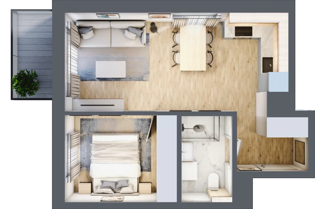 2 pokoje, mieszkanie 36,75 m², piętro 3, oferta nr A/29, Osiedle Myśliborska, Warszawa, Białołęka, Żerań, ul. Myśliborska / Ochorowicza
