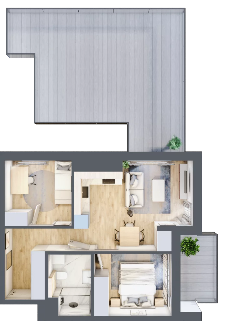 3 pokoje, mieszkanie 45,29 m², piętro 4, oferta nr A/36, Osiedle Myśliborska, Warszawa, Białołęka, Żerań, ul. Myśliborska / Ochorowicza