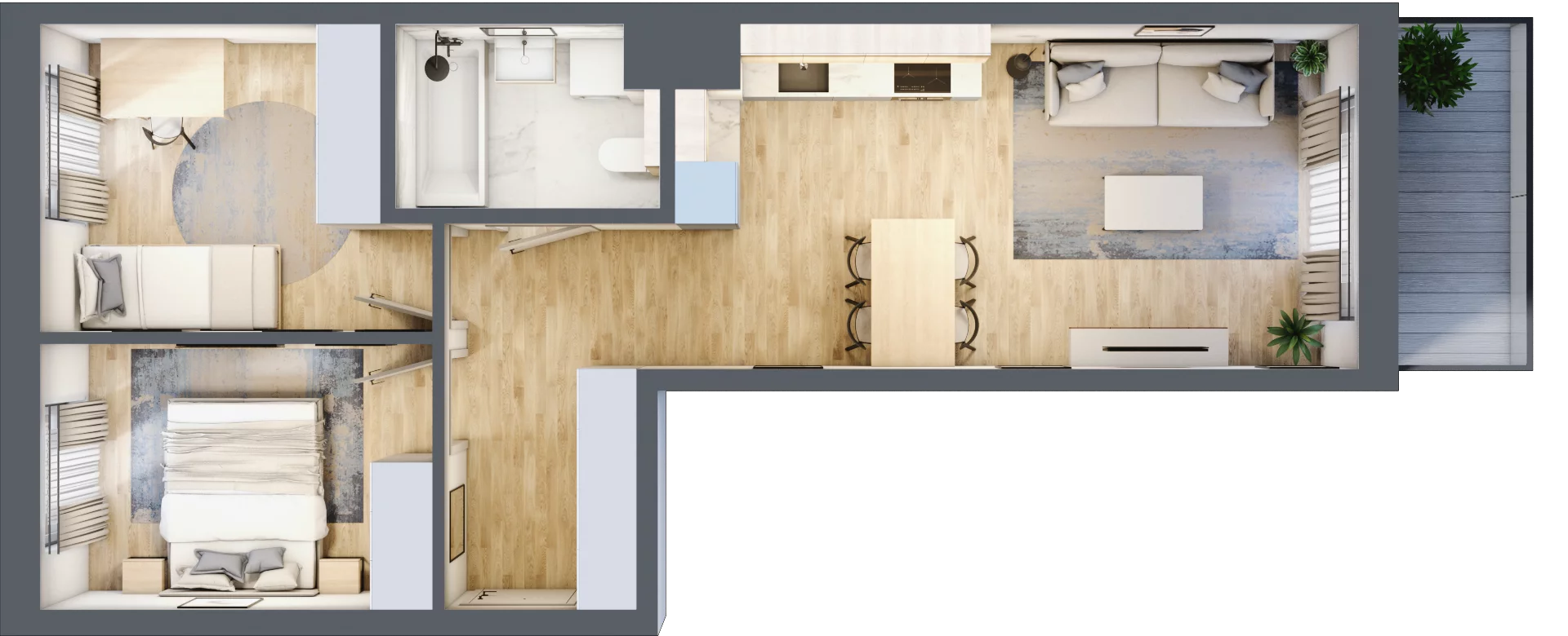 3 pokoje, mieszkanie 52,53 m², piętro 3, oferta nr A/105, Osiedle Myśliborska, Warszawa, Białołęka, Żerań, ul. Myśliborska / Ochorowicza