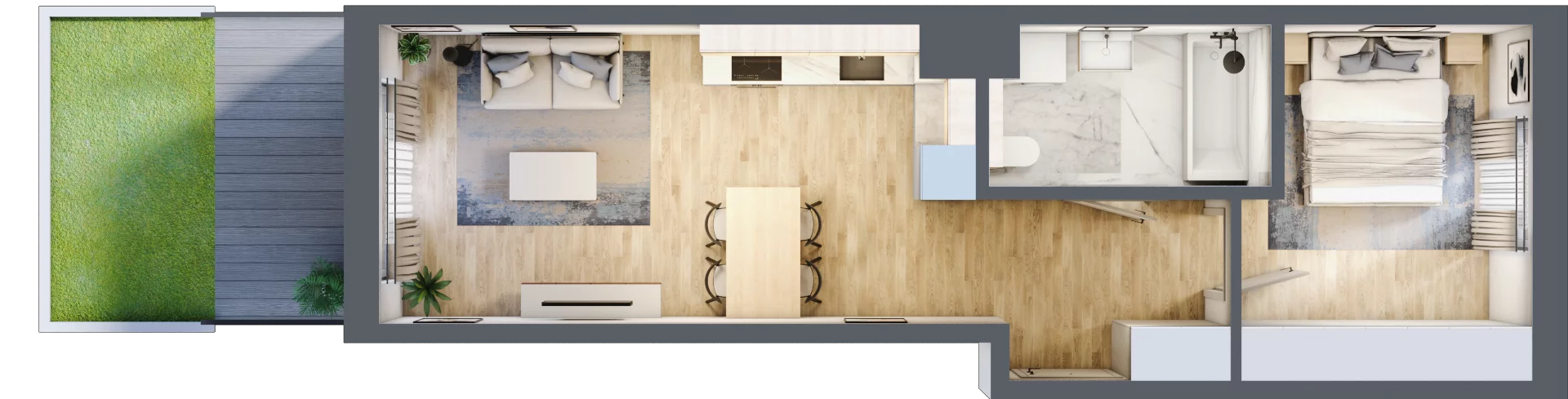 2 pokoje, mieszkanie 43,41 m², parter, oferta nr A/70, Osiedle Myśliborska, Warszawa, Białołęka, Żerań, ul. Myśliborska / Ochorowicza
