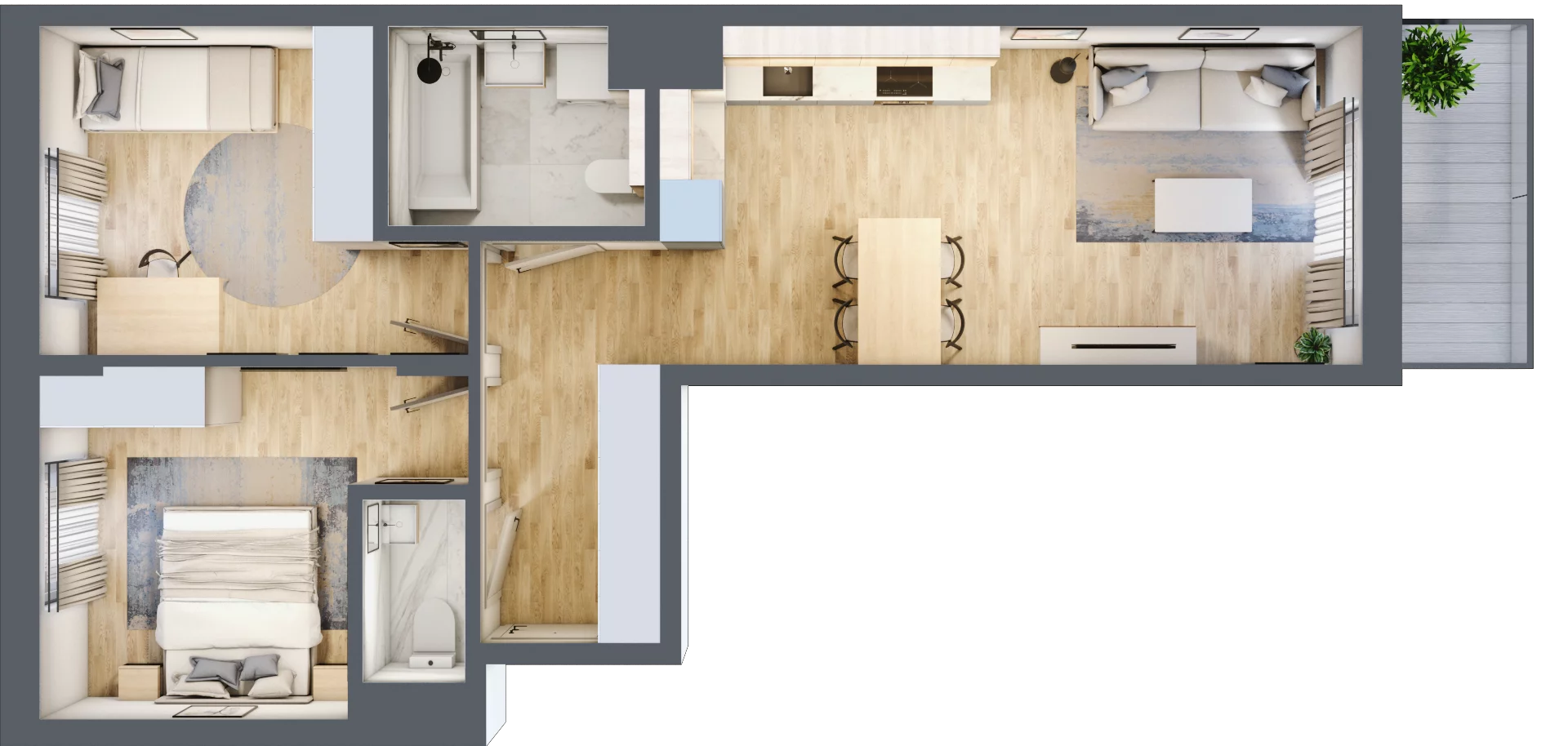 3 pokoje, mieszkanie 58,74 m², piętro 3, oferta nr A/55, Osiedle Myśliborska, Warszawa, Białołęka, Żerań, ul. Myśliborska / Ochorowicza