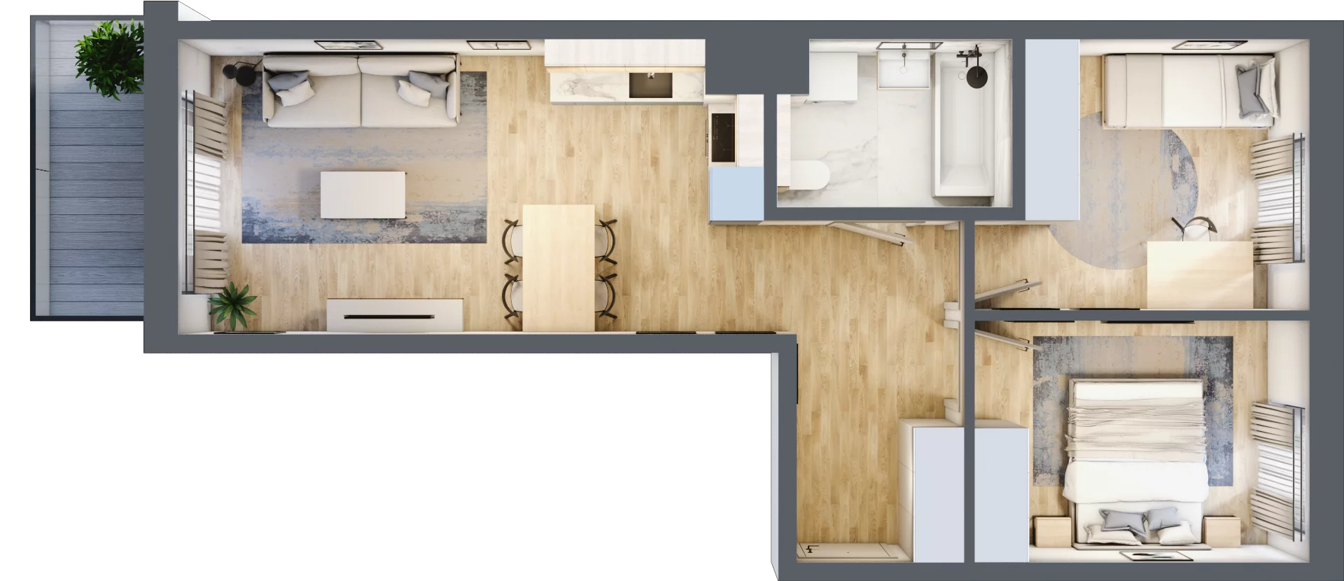3 pokoje, mieszkanie 53,79 m², piętro 3, oferta nr A/60, Osiedle Myśliborska, Warszawa, Białołęka, Żerań, ul. Myśliborska / Ochorowicza