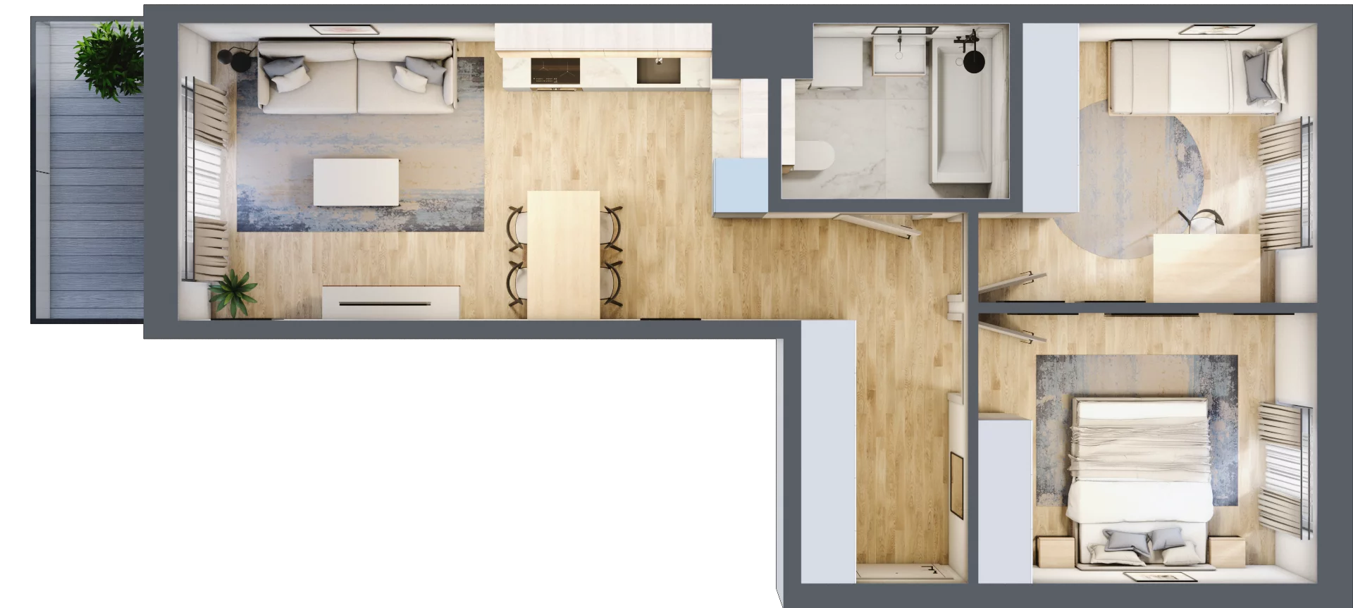 3 pokoje, mieszkanie 55,90 m², piętro 2, oferta nr A/78, Osiedle Myśliborska, Warszawa, Białołęka, Żerań, ul. Myśliborska / Ochorowicza