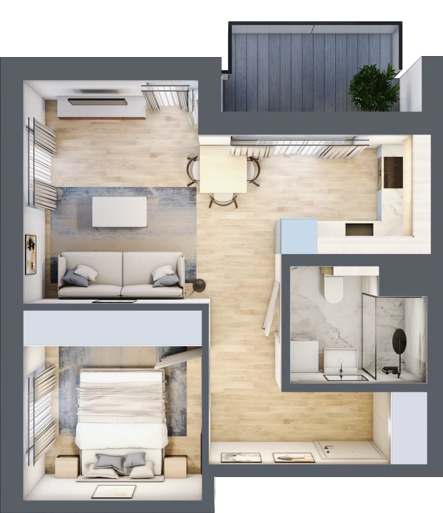 2 pokoje, mieszkanie 39,44 m², piętro 3, oferta nr A/28, Osiedle Myśliborska, Warszawa, Białołęka, Żerań, ul. Myśliborska / Ochorowicza